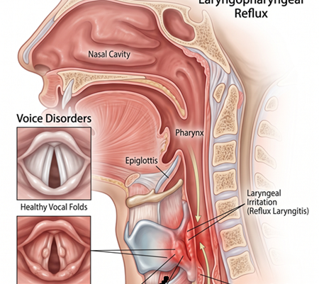 Laryngology specialist treating vocal cord nodules