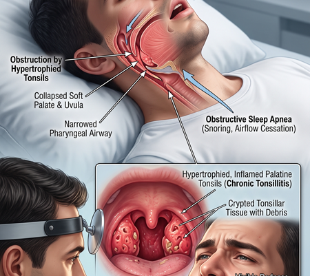 Paediatric ENT doctor examining a child for sleep apnea